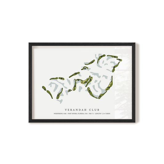 Verandah Club - Whispering Oak | Golf Course Map | Black Frame