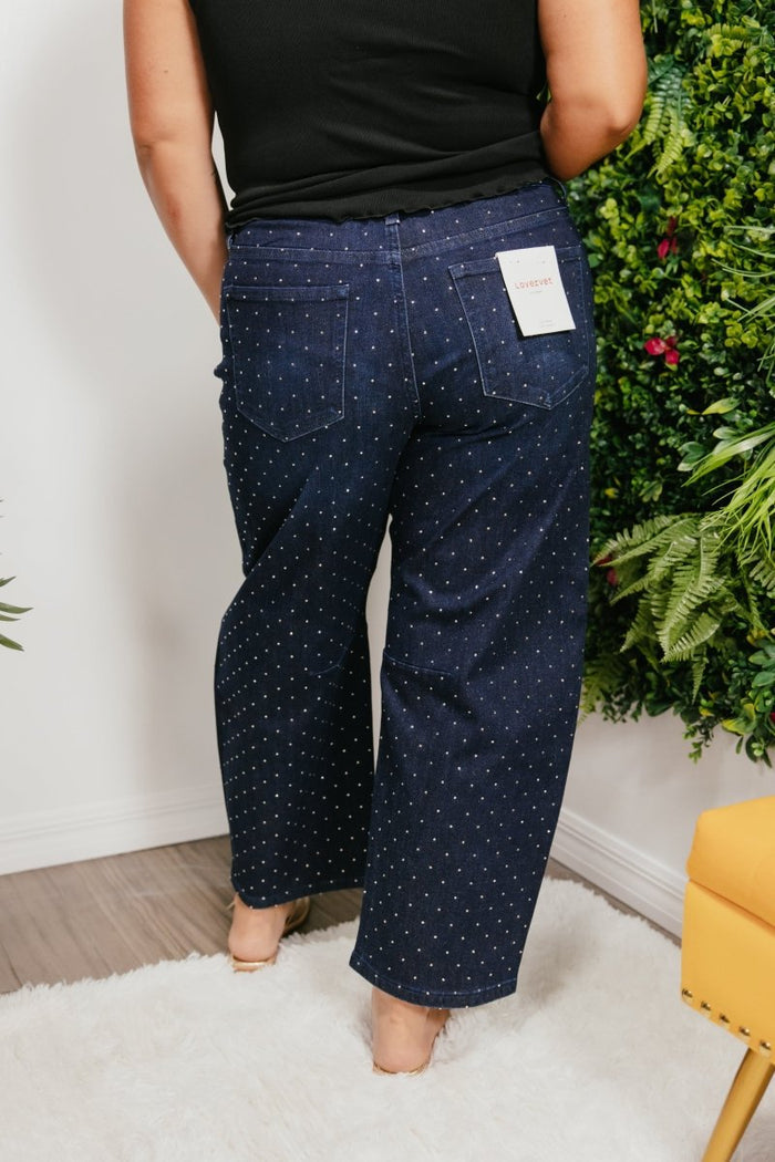 Vervet Rhinestone Dreams Barrel Jeans - Macoma Boutique170 Denim