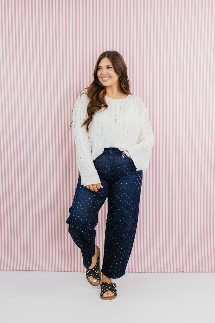 Vervet Rhinestone Dreams Barrel Jeans - Macoma Boutique170 Denim