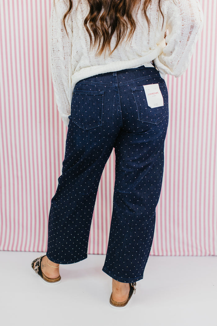Vervet Rhinestone Dreams Barrel Jeans