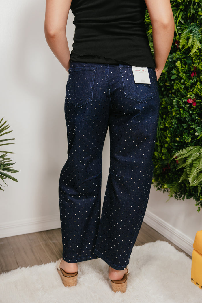 Vervet Rhinestone Dreams Barrel Jeans