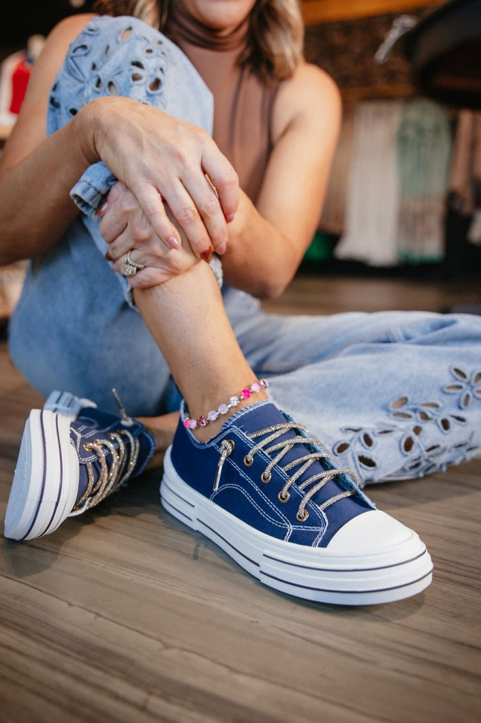 Very G Navy Aman Gold Sneakers - Macoma Boutique301 Sneakers