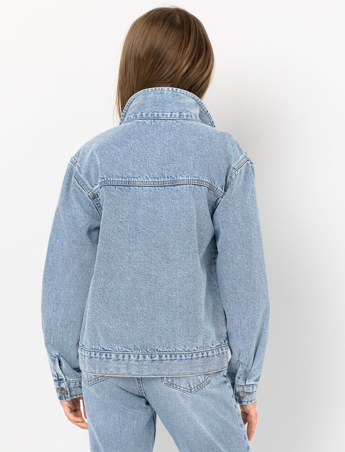 Veste en denim unie pour fille