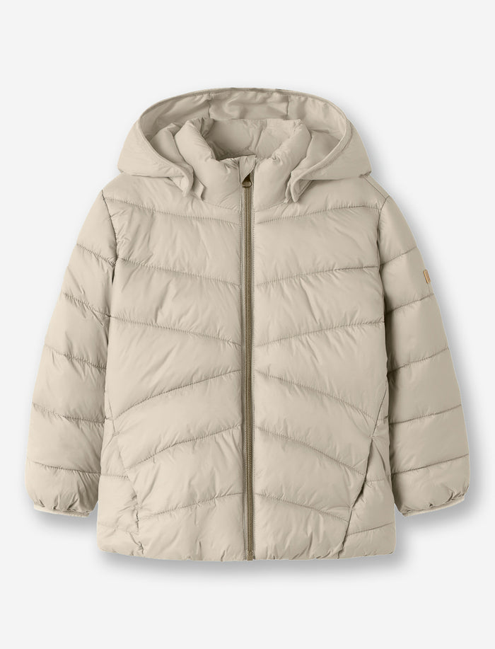 Veste mi-saison matelassée à capuchon pour petite fille