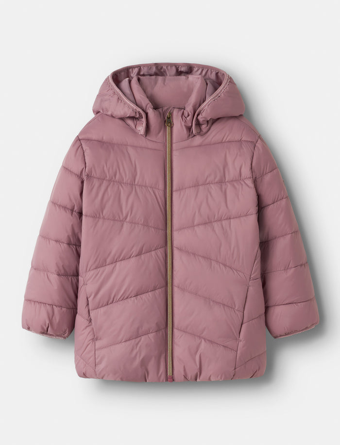 Veste mi-saison matelassée à capuchon pour petite fille