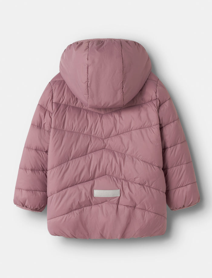 Veste mi-saison matelassée à capuchon pour petite fille