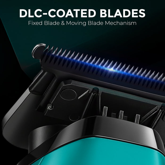 VGR V-035T Professional Hair Trimmer For Men, 9000 RPM, 150 Min Runtime, DLC Blades, Teal Blue