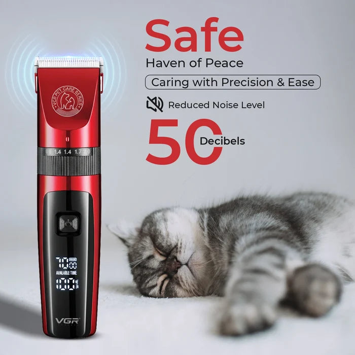 VGR V-240 Professional Pet Clipper with 150 Min Runtime, Red