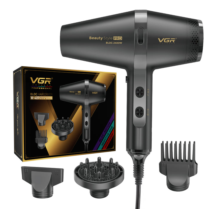 VGR V-409 Professional Hair Dryer | 2400W BLDC Motor | Barber Series