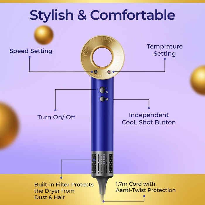 VGR V-445 Professional Hair Dryer For Women with Cool Shot, Overheating Protection, Blue