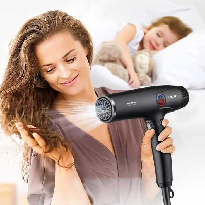 VGR V-469 Professional Hair Dryer For Men & Women, Cool Shot, 2.5m Cable, Black