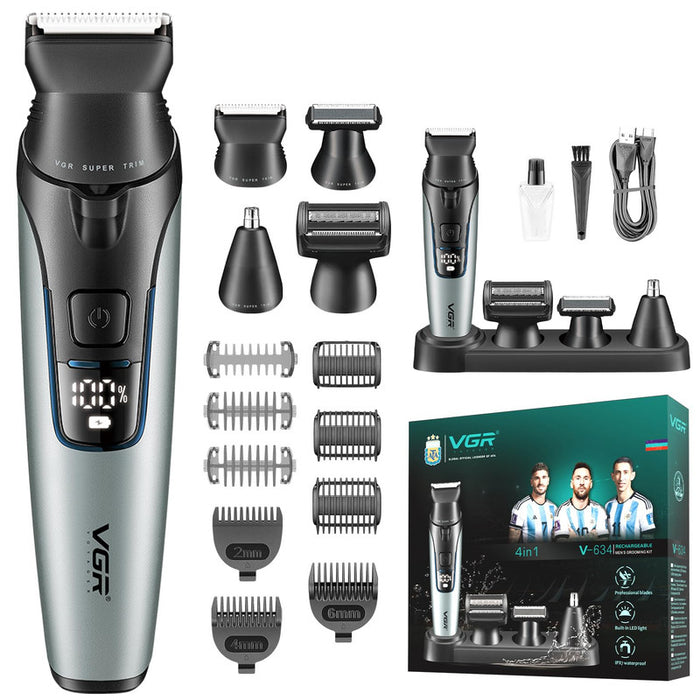 VGR V-634 Professional Grooming Kit with 150 Min Runtime, Grey