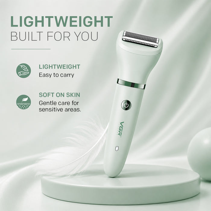 VGR V-735 Professional 3-in-1 Lady Shaver Set | Waterproof Cordless Trimmer for Women (Green/Pink)