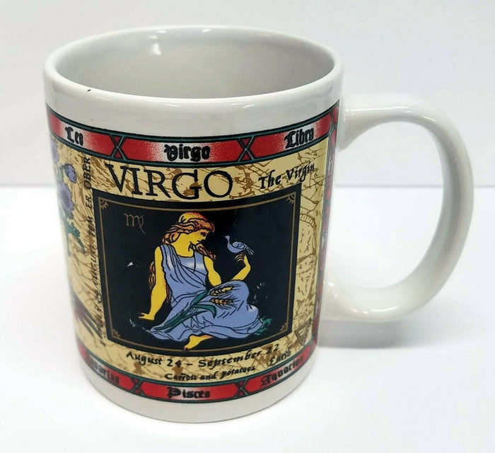 Virgo Zodiac The Virgin Astrology Coffee Mug Horoscope Cup Two Sided 8oz Ceramic