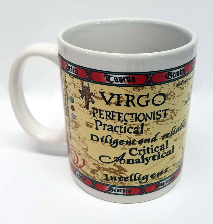 Virgo Zodiac The Virgin Astrology Coffee Mug Horoscope Cup Two Sided 8oz Ceramic