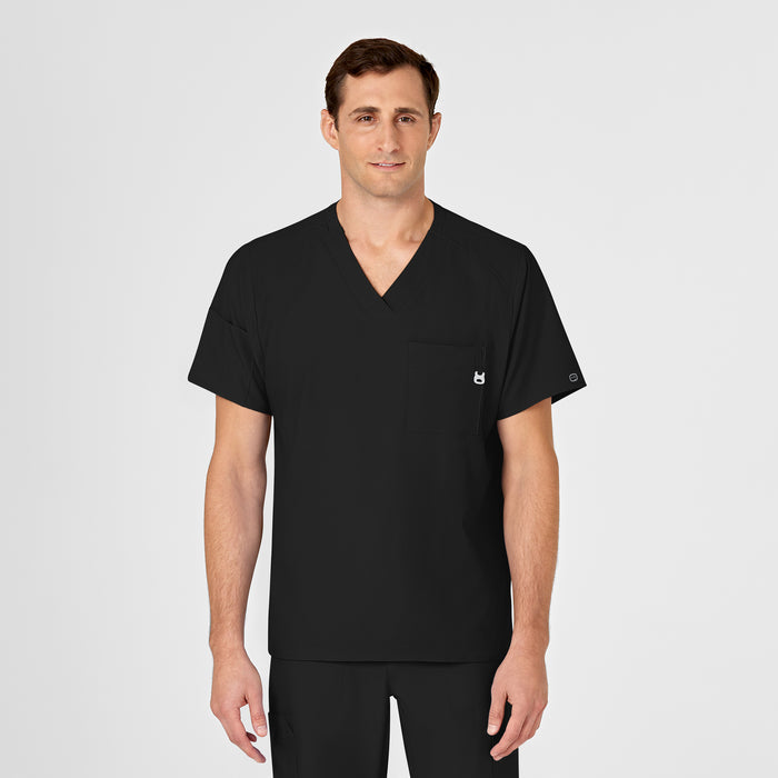 W123 Men's V-Neck Scrub Top