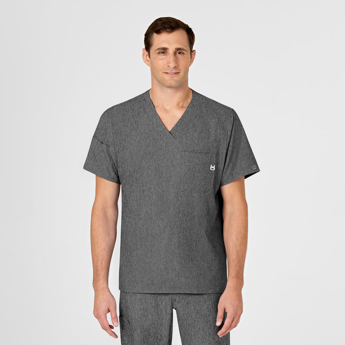 W123 Men's V-Neck Scrub Top