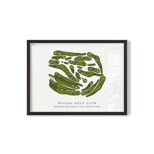 Wailea Golf Club - Gold Course | Golf Course Map | Black Frame