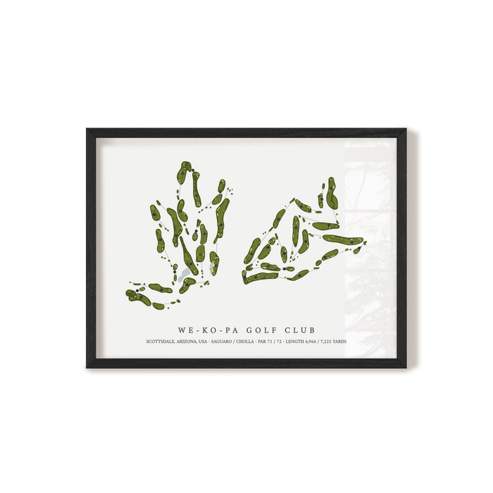 We-Ko-Pa Golf Club | Golf Course Map | Black Frame