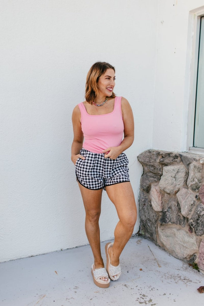 Wear All Day Shorts In Black White Gingham - Reg & Curvy - Macoma Boutique180 Shorts
