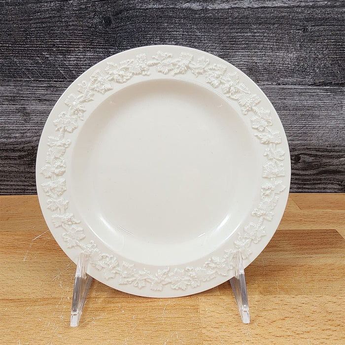 Wedgwood Cream Salad Plate 1" Embossed Rim 2 Set Queens Ware Etruria Barlaston