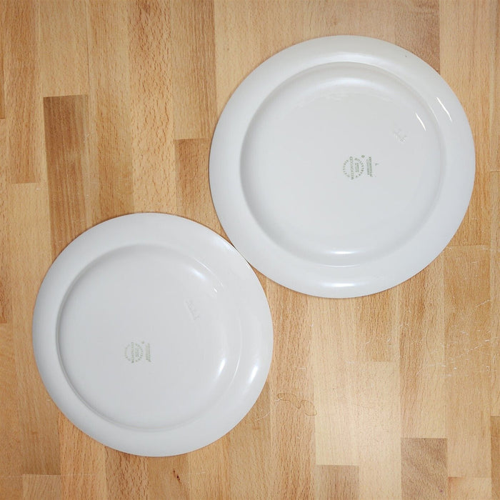 Wedgwood Cream Salad Plate 1" Embossed Rim 2 Set Queens Ware Etruria Barlaston