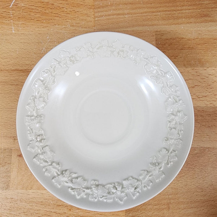 Wedgwood Cream Tea Cup & Saucer 4 Set Embossed Mug Queens Ware Etruria Barlaston