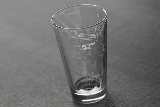 West End Map Etched Pint Glass