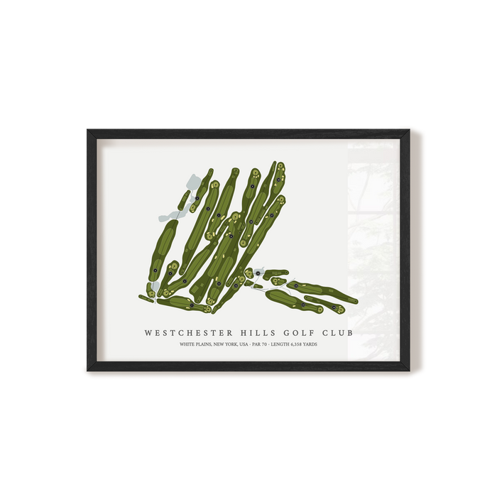 Westchester Hills Golf Club | Golf Course Map | Black Frame
