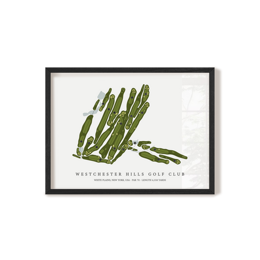 Westchester Hills Golf Club | Golf Course Map | Black Frame