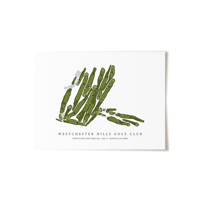 Westchester Hills Golf Club | Golf Course Map | Unframed