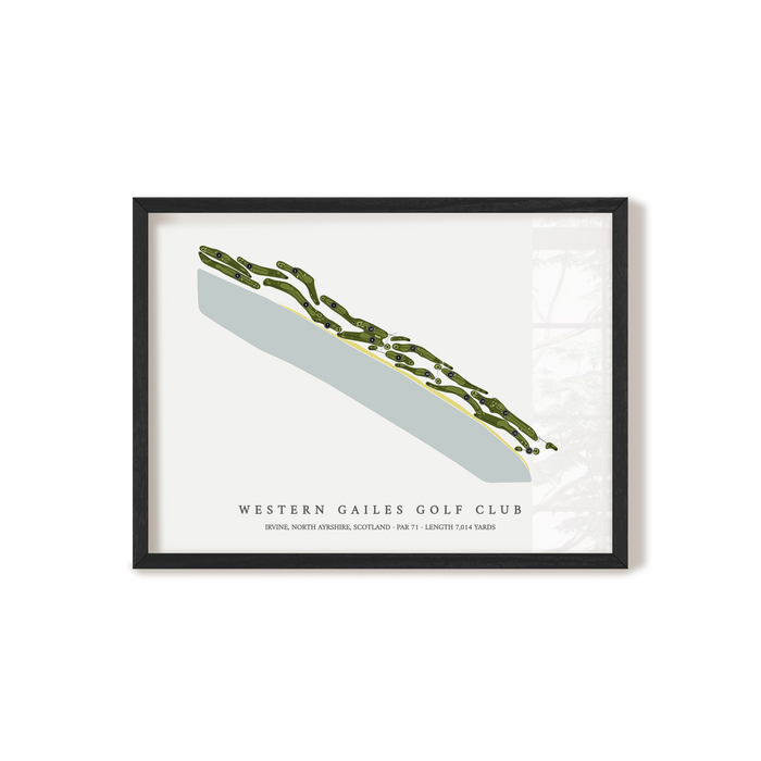 Western Gailes Golf Club | Golf Course Map | Black Frame