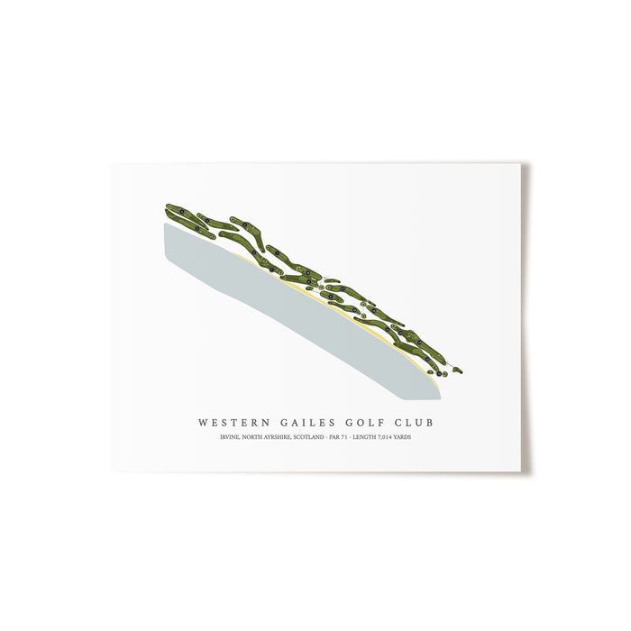 Western Gailes Golf Club | Golf Course Map | Unframed