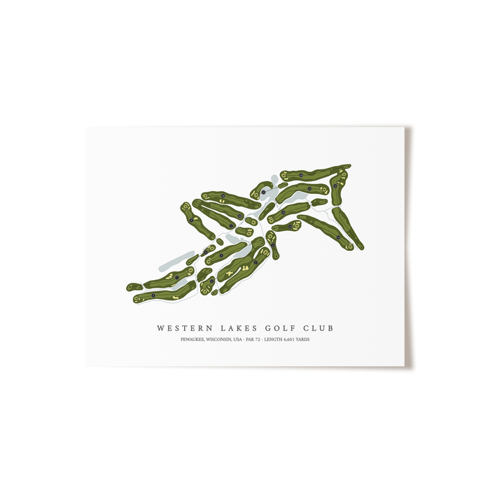 Western Lakes Golf Club | Golf Course Map | Unframed
