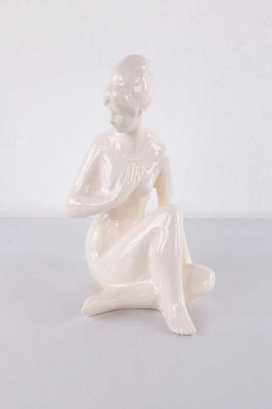 White female statue made of ceramic around 1960
