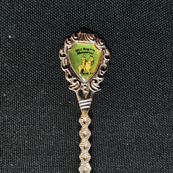 Will Rogers Memorial Oklahoma Collectible Travel Souvenir Spoon 4 1/2" Folklore