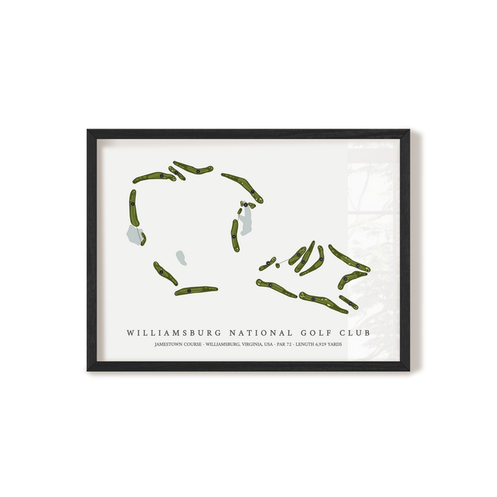 Williamsburg National Golf Club - Jamestown Course | Golf Course Map | Black Frame
