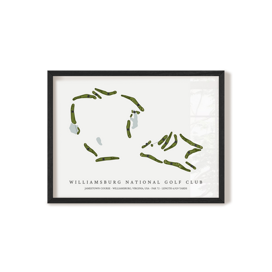 Williamsburg National Golf Club - Jamestown Course | Golf Course Map | Black Frame