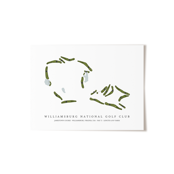 Williamsburg National Golf Club - Jamestown Course | Golf Course Map | Unframed