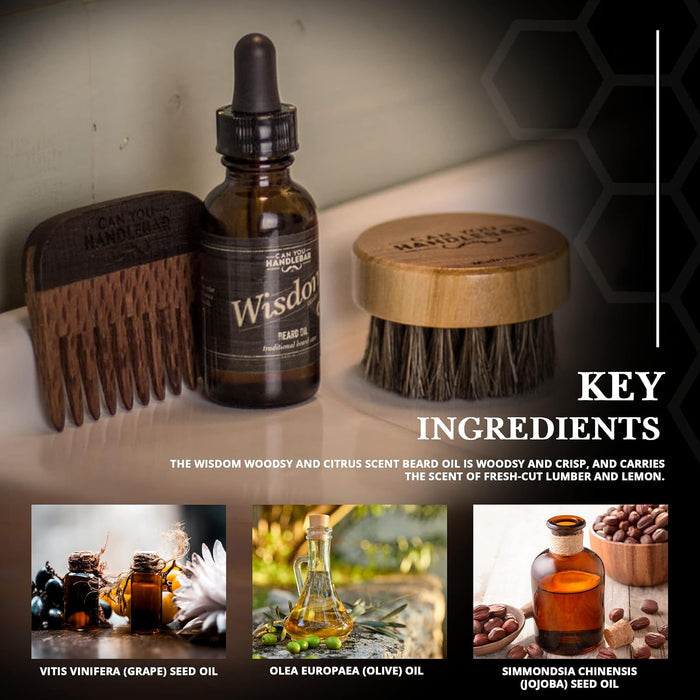 Wisdom Beard Oil: Bright and Woodsy Beard Care
