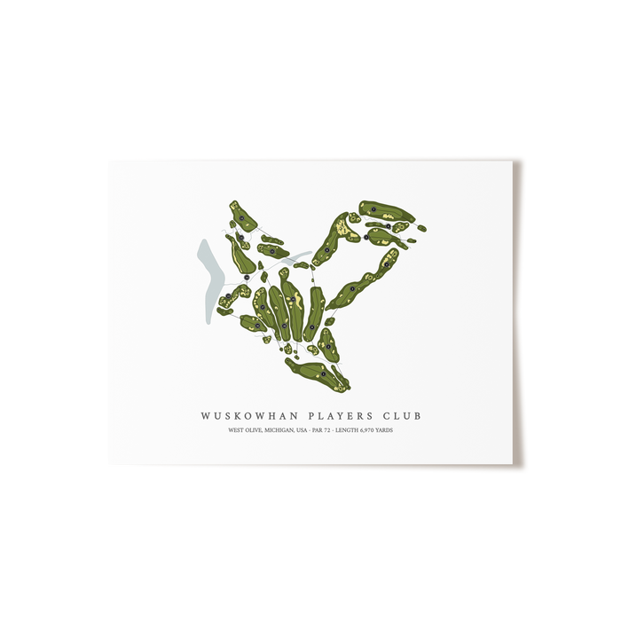 Wuskowhan Players Club | Golf Course Map | Unframed