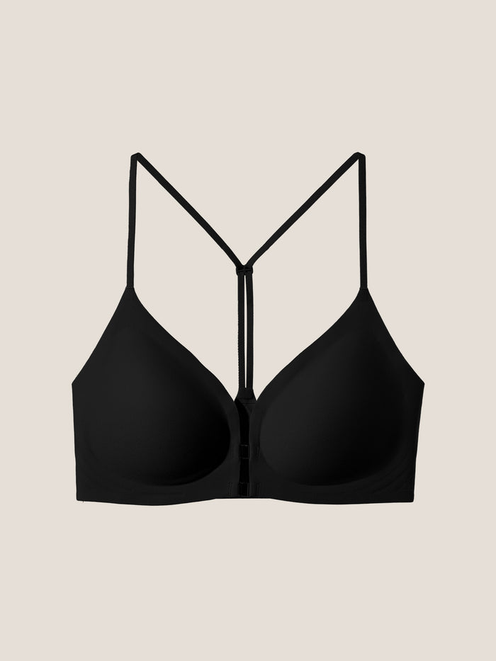 Y-Back Front-Closure Wireless Bra