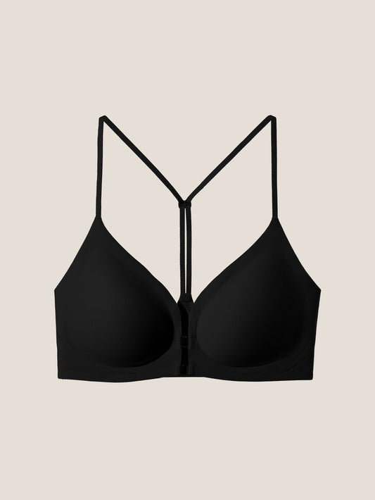 Y-Back Front-Closure Wireless Bra