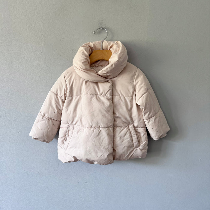 Zara / Ivory puffer jacket / 12-18M