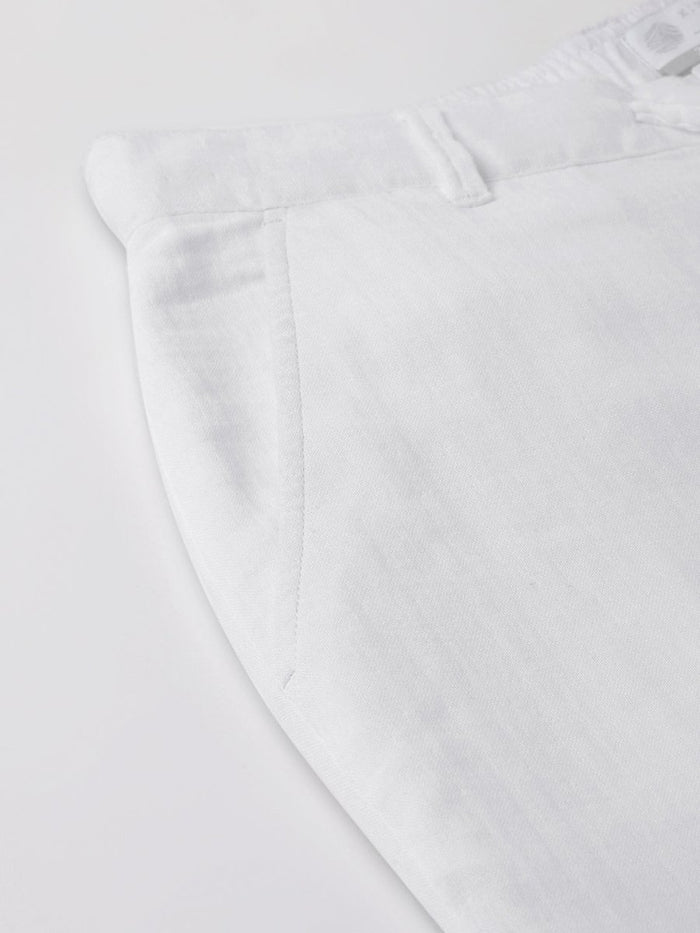 White Cotton Shorts - Zenway