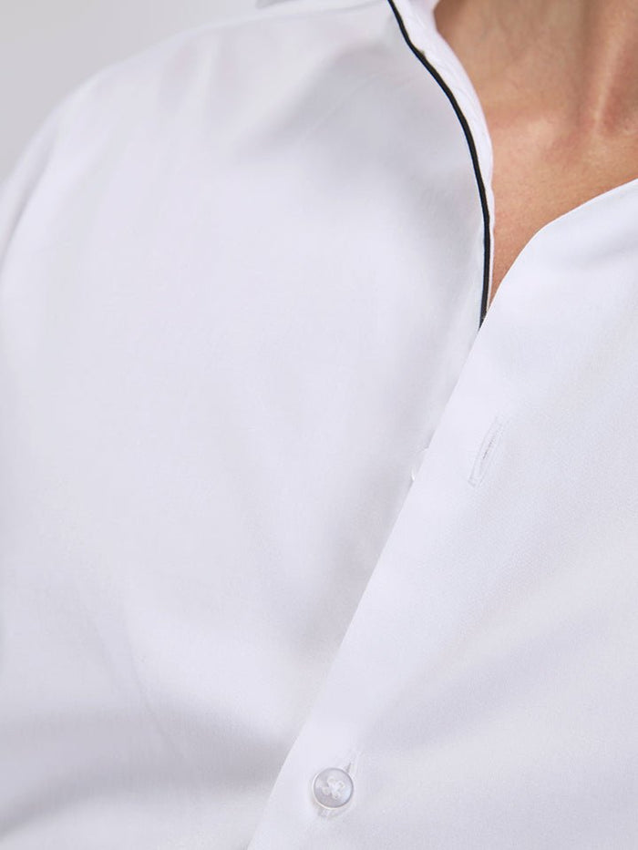 Zest White Cotton Satin Party Shirt