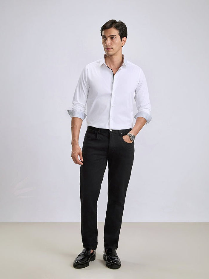 Zest White Cotton Satin Party Shirt