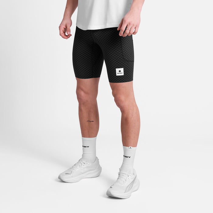 Saysky Zig Zag Combat+ Short Tights 9\" Black Zig Zag 1062 SM55006