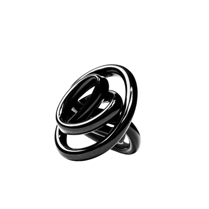 Zig Zag Ring - Black Gloss