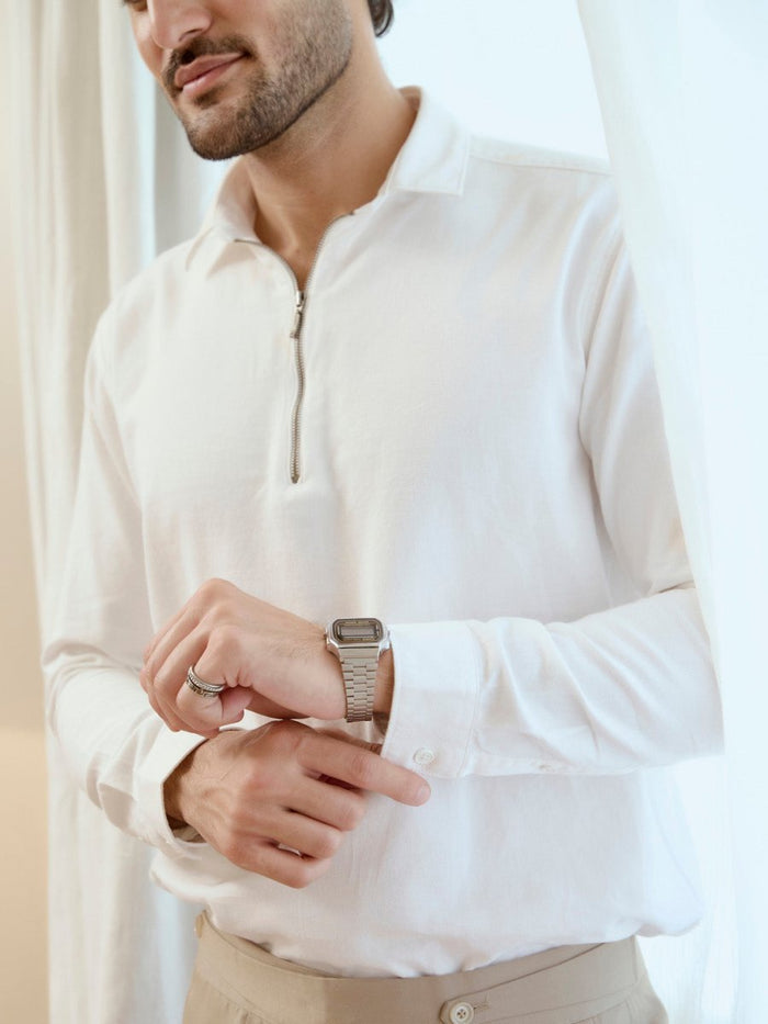 Zip Log 100% Cotton Shirt